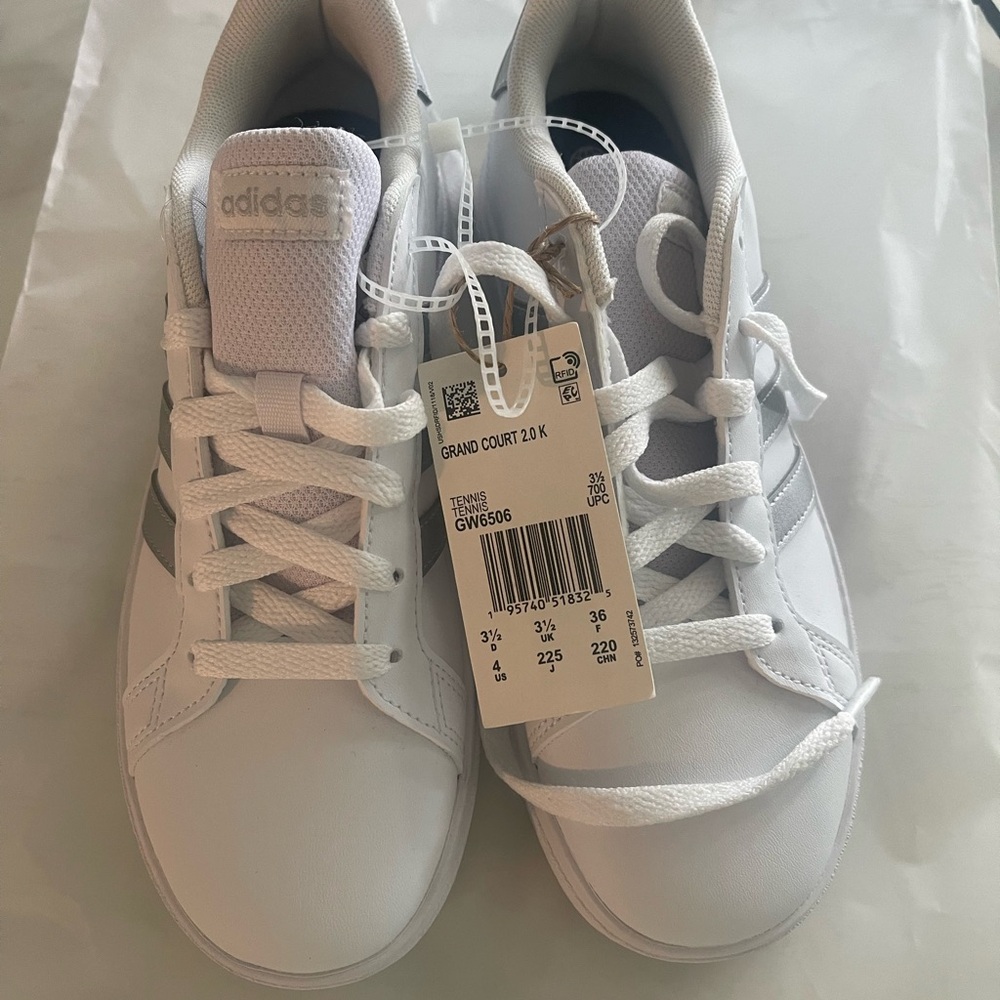 Kids Adidas White Classic Sneakers